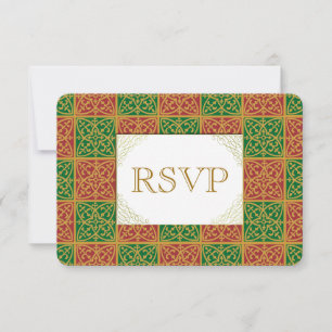 Rote Grüne Fleur de Lis benutzerdefinierte RSVP-Ka RSVP Karte