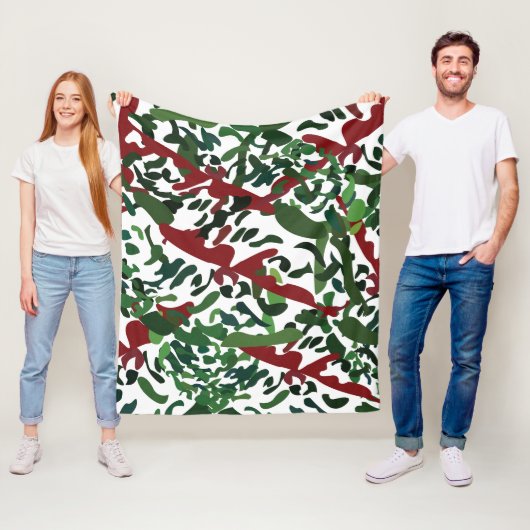 Rote Grüne Flora Botanisch Fleecedecke (Beispiel)