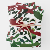 Rote Grüne Flora Botanisch Geschenkpapier Set (Beispiel)