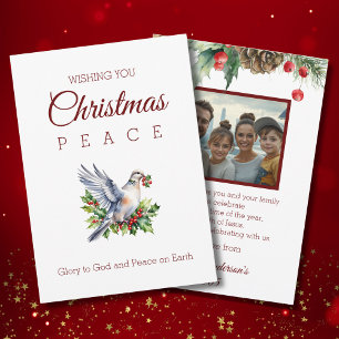 Rote Grüne Friedens Taube Christliches Weihnachtsf Feiertagskarte