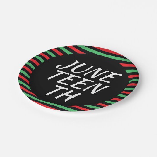 Rote grüne Grenze der Junetesie Pappteller (Schrägansicht)