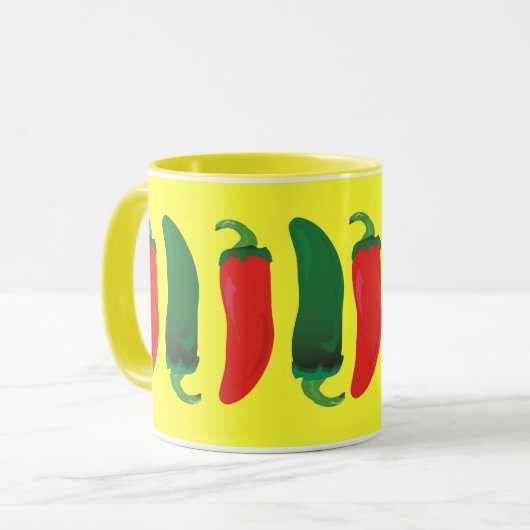 Rote grüne heiße Paprikaschoten N Tasse (Vorderseite Links)
