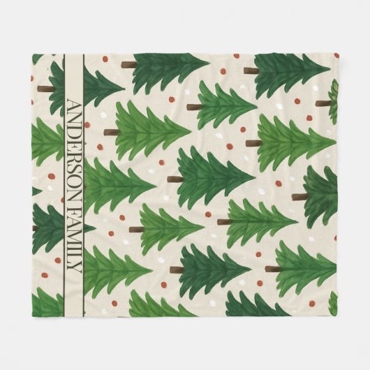 Rote Grüne Kiefernwälder Fleecedecke (Vorderseite (Horizontal))