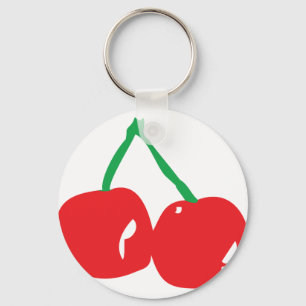 rote grüne Kirschillustration Schlüsselanhänger