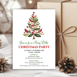 Rote grüne künstlerische Weihnachtsbaum-Dinner-Ein Einladung