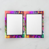 Rote, grüne Lila, farbenfrohe digitale Fluid Art B Karte (Innenseite)