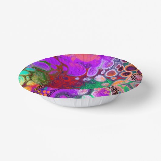 Rote, grüne, Lila, farbenfrohe digitale Fluid Art Pappteller (Gewinkelt)