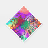 Rote, grüne, Lila, farbenfrohe digitale Fluid Art Serviette (Ecke)