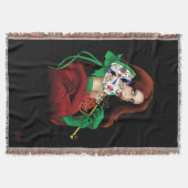 Rote grüne Masquerade Venezianisch Decke (Vorderseite)