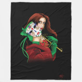 Rote grüne Masquerade Venezianisch Fleecedecke (Vorderseite)