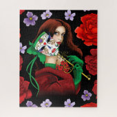 Rote grüne Masquerade Venezianisch Puzzle (Vertikal)