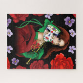 Rote grüne Masquerade Venezianisch Puzzle (Horizontal)