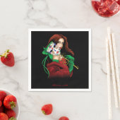 Rote grüne Masquerade Venezianisch Serviette (Beispiel)