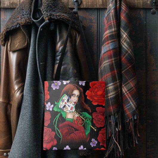 Rote grüne Masquerade Venezianisch Tasche