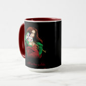 Rote grüne Masquerade Venezianisch Tasse (Vorderseite Links)