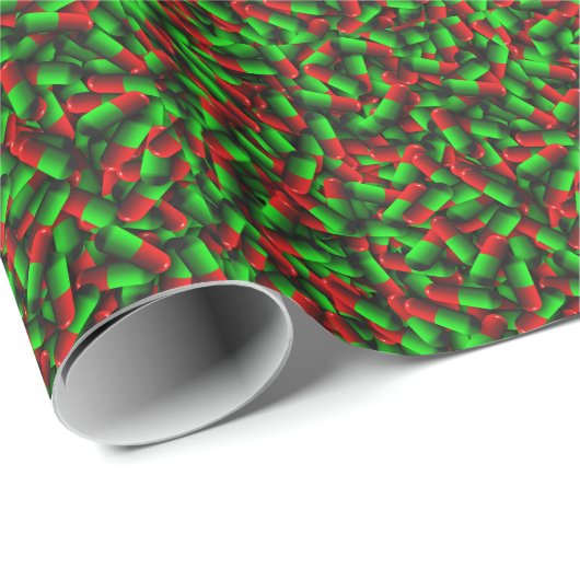 rote grüne Medikamente Geschenkpapier (Rolleneckpunkt)