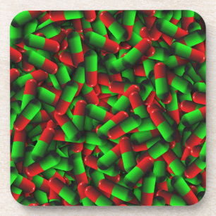 rote grüne Medikamente Getränkeuntersetzer