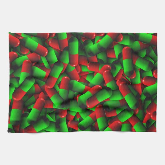 rote grüne Medikamente Handtuch (Horizontal)