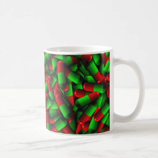 rote grüne Medikamente Kaffeetasse (Rechts)