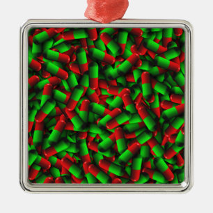 rote grüne Medikamente Ornament Aus Metall