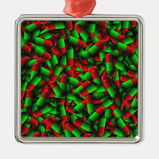 rote grüne Medikamente Ornament Aus Metall (Vorne)