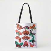 Rote grüne Motte und Schmetterling Tasche (Vorderseite)