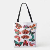 Rote grüne Motte und Schmetterling Tasche (Rückseite)