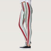 Rote/grüne Multistreifen Leggings (Links)