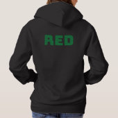 Rote/grüne optische Wortkunst Hoodie (Rückseite)