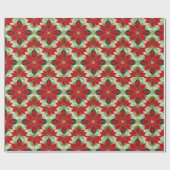 Rote Grüne Poinsettia Geschenkpapier (Flach)