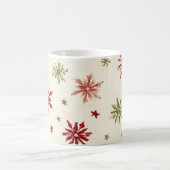 Rote Grüne Schneeflocken Kaffeetasse (Mittel)