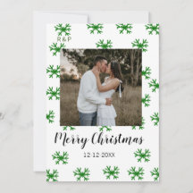 rote grüne Schneeflocken Text Foto frohe Weihnacht