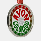 Rote grüne Schneeflockeverzierung Avons Colorado Ornament Aus Metall (Rechts)