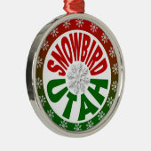 Rote grüne Schneeflockeverzierung Snowbird-Utahs Silbernes Ornament (Rechts)