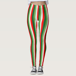 Rote, grüne, sternweiße und rote Kleeblatten Leggings
