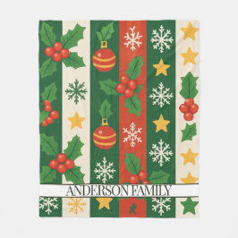 Rote grüne Streifen Wasserfarbenurlaub Fleecedecke