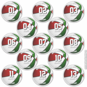 rote grüne Teamfarben Geschenke 13 Basketball-Aufk Aufkleber