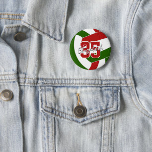 rote grüne Teamfarben Volleyball-Saison-Andenken Button