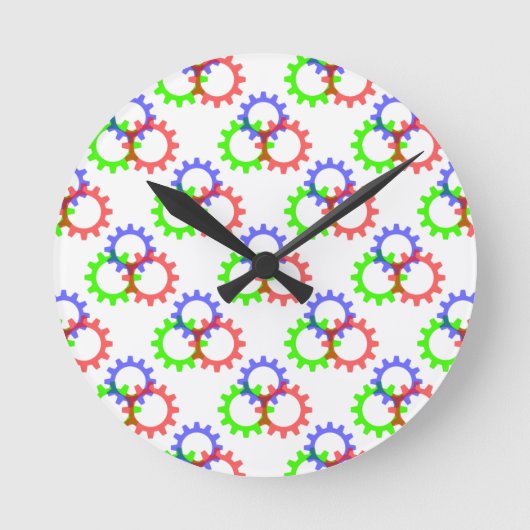 Rote, grüne und blaue Gänge Runde Wanduhr (Vorderseite)