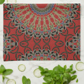 Rote, grüne und blaue Mandala Handtuch (Gefaltet)