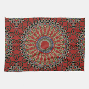 Rote, grüne und blaue Mandala Handtuch