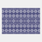 Rote, grüne und blaue Wintermesse Insel Weihnachte Geschenkpapier Set (Vorderseite 3)