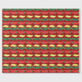 Rote grüne und gelbe heiße geschenkpapier (Flach)