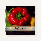 Rote, grüne und gelbe Paprikaschoten Rezept Notizblock (Vorderseite)