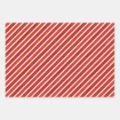 Rote, grüne und goldene Weihnachtsstreifen Geschenkpapier Set (Vorderseite 2)