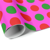 Rote grüne und heiße rosa Rolle von Weihnachten Geschenkpapier (Rolleneckpunkt)
