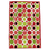 Rote, grüne und rosa Retro-Bubble Mittlere Geschenktüte (Vorderseite)