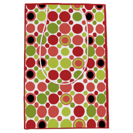 Rote, grüne und rosa Retro-Bubble Mittlere Geschenktüte