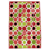 Rote, grüne und rosa Retro-Bubble Mittlere Geschenktüte (Rückseite)