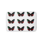 Rote, grüne und schwarze Schmetterlingsmatte Badematte (Vorderseite)